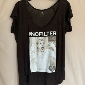 short sleeve black top w #NOFILTER